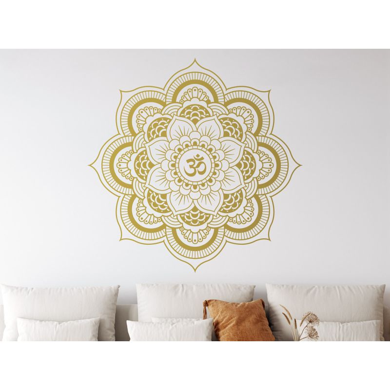 Mandala Lotus mit Om-Zeichen - Wandtattoo