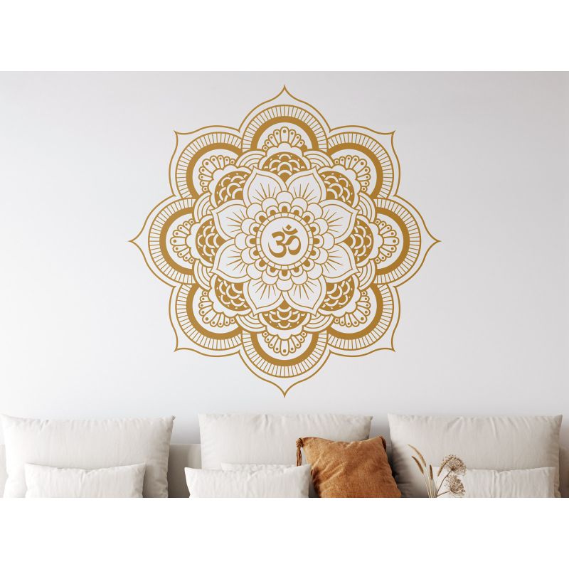 Mandala Lotus mit Om-Zeichen - Wandtattoo